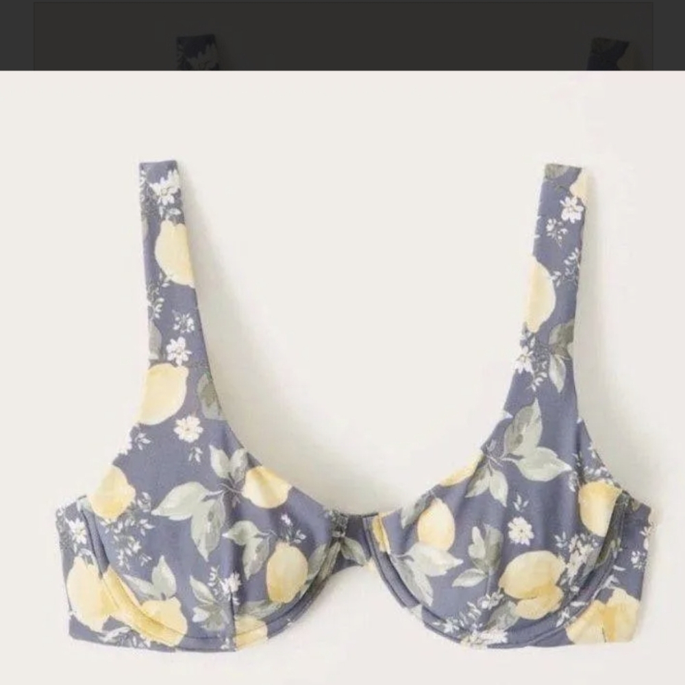 Abercrombie & Fitch lemon print under wire bralette bikini top